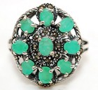 2CT Heat Treated Green Tourmaline 925 Solid Sterling Silver Ring Sz 9 PC13-6 — photo 1