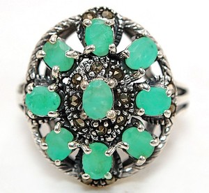 2CT Heat Treated Green Tourmaline 925 Solid Sterling Silver Ring Sz 9 PC13-6