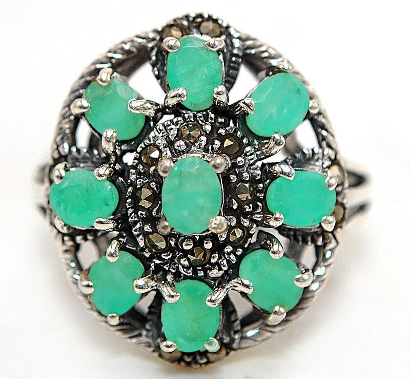 2CT Heat Treated Green Tourmaline 925 Solid Sterling Silver Ring Sz 9 PC13-6