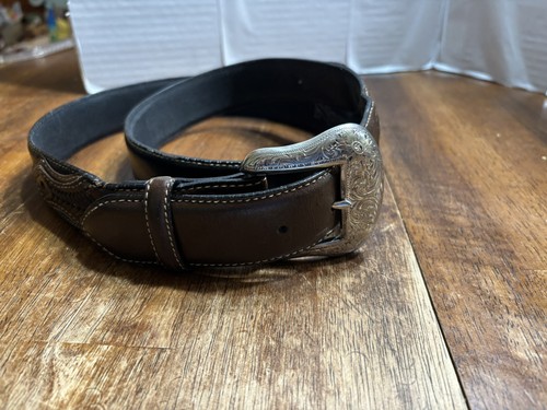 Montana Silver Smiths Belt Used 40” Length N2475401 Nocona Belt Company Brown - Picture 5 of 7