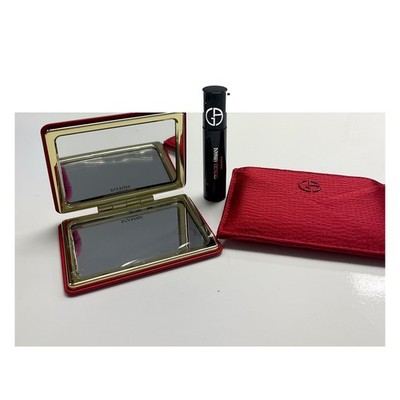 Giorgio Armani Beauty Red Premium Mirror + Pouch + Vertigo Lift Mini Mascara Set