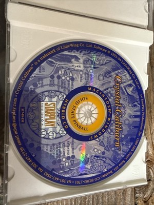 Solid State Pinball Crystal Caliburn PC/Computer Software MAC 1993 Hybrid CD
