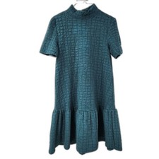 ZARA Textured Mock Neck Dress Womens Size Small S