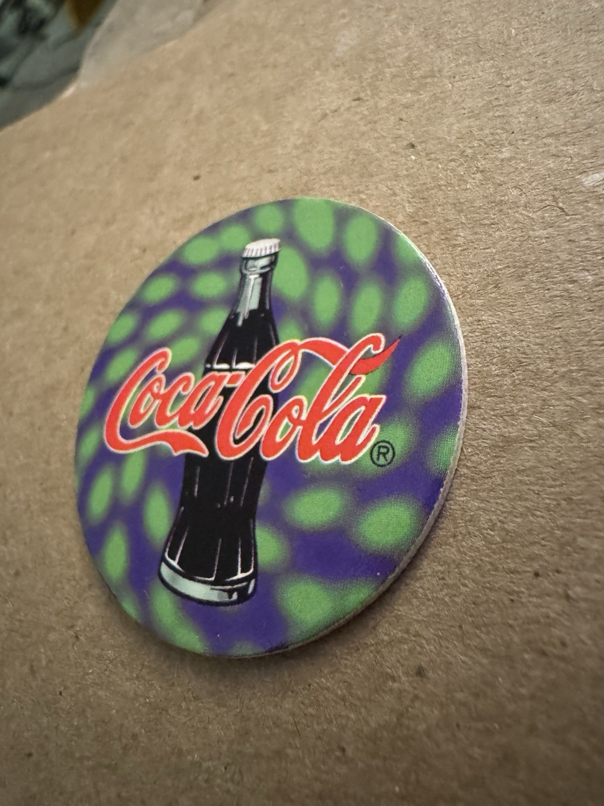 1995 Coca Cola Collection Blue Green Spots Pog Coke Cap 34 Of 40 