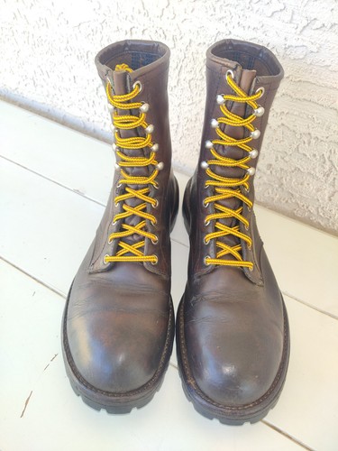 Vintage Red Wing USA Boots Lace-Up Leather , Vibram Soles/ Treads (Poss/ sz 8.5) - Picture 3 of 19