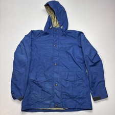 Vintage Eddie Bauer Jacket Mens Medium Blue Gore-Tex Hooded Parka 80s Coat
