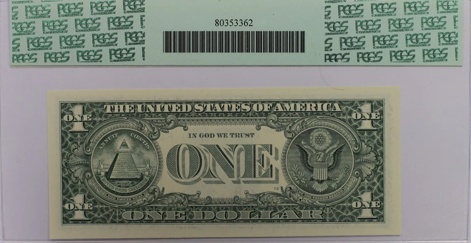 FR-1933-F 2006 $1 FW FRN PCGS 66 Boca Raton Run Low Serial F00000612I - Image 2 of 2