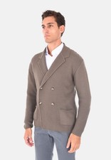 Giacca Uomo Invernale Doppiopetto in Maglia Cardigan Elegante Made in Italy Slim