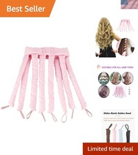 Satin Heatless Curling Set: Stylish Pink Headband for Effortless Curls at Home