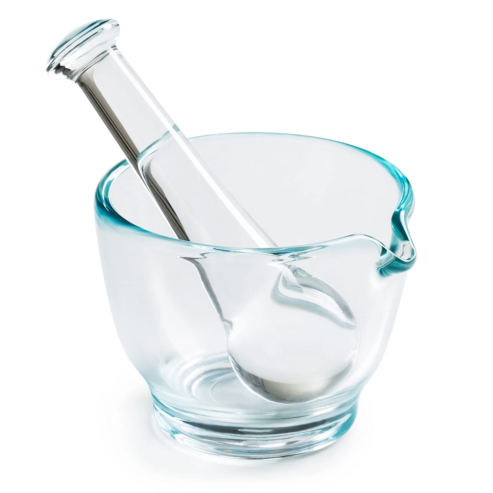 4oz Glass Mortar and Pestle Bowl, Medicine Grinder and Mixer for Pharmacy or ...