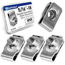 8 Pack 5/16-18 Extruded U-Nuts 304 Stainless Steel U Clip Car Clips Fasteners