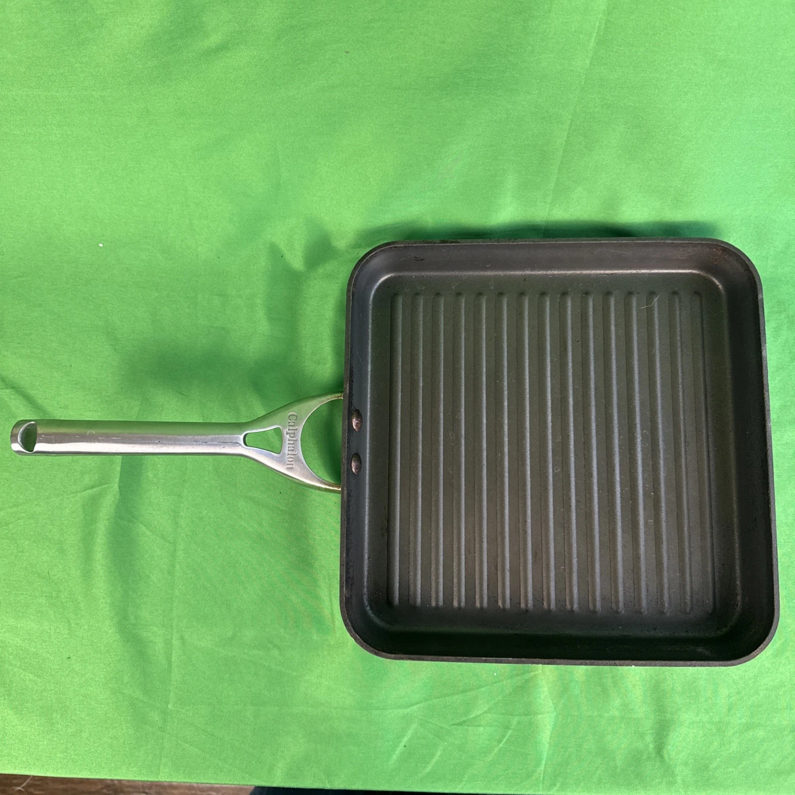 Calphalon Contemporary Nonstick Large Square Skillet Griddle Pan with Ridges 11"