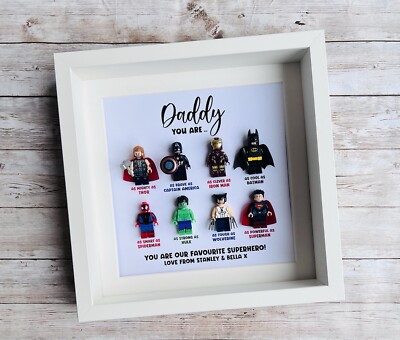 Papa Papa Superheld personalisierter Geschenkrahmen (Personalisiert Weihnachten Vatertag)