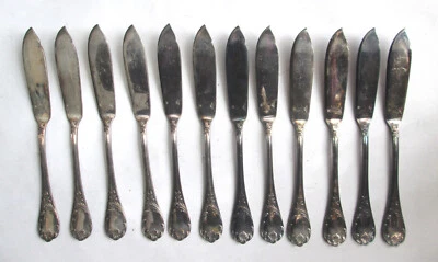 Vtg Christofle 12 x Butter Knife Set MARLY Silverplate Stainless Flatware Knives - Bild 1 von 4