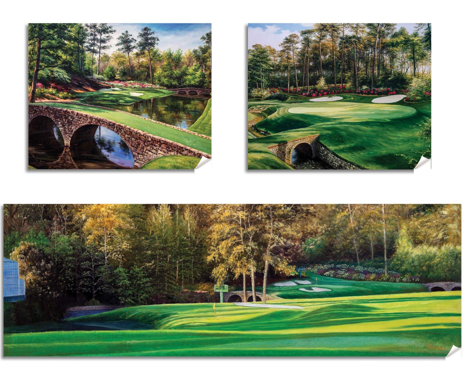 Augusta National Golf Club Golden Bell Amen Corner Azalea Clubhouse 3 Art Prints