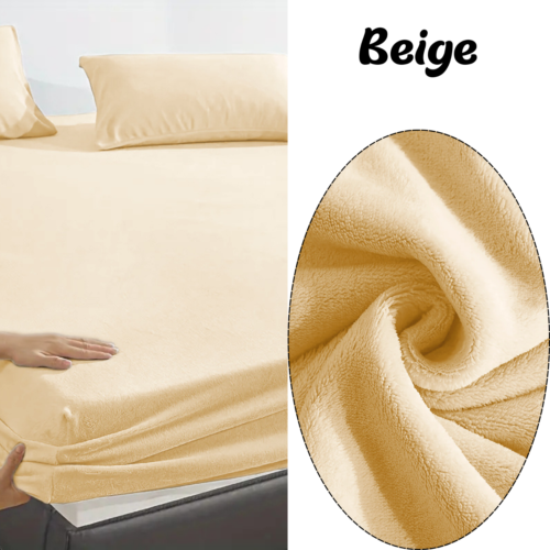 Sábana de cama de lana polar de peluche acogedora cálida extra profunda 30 cm cama doble tamaño - Imagen 10 de 87