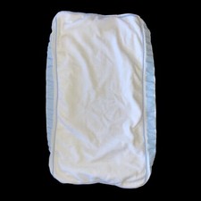Pottery Barn Kids White  Blue Changing Pad Cover With Elasticized Corners  Rib