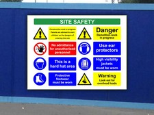 Baustellen-Sicherheitsschild - Arbeitsschutz Kunststoffschild ~~ Gebäude - SS2