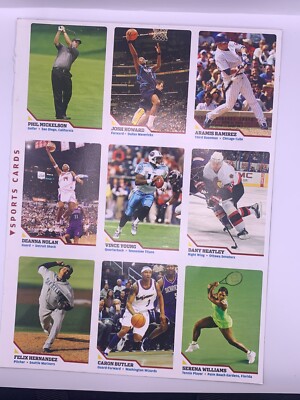  Sports Illustrated for Kids Uncut Sheet Phil Mickelson Serena Williams  