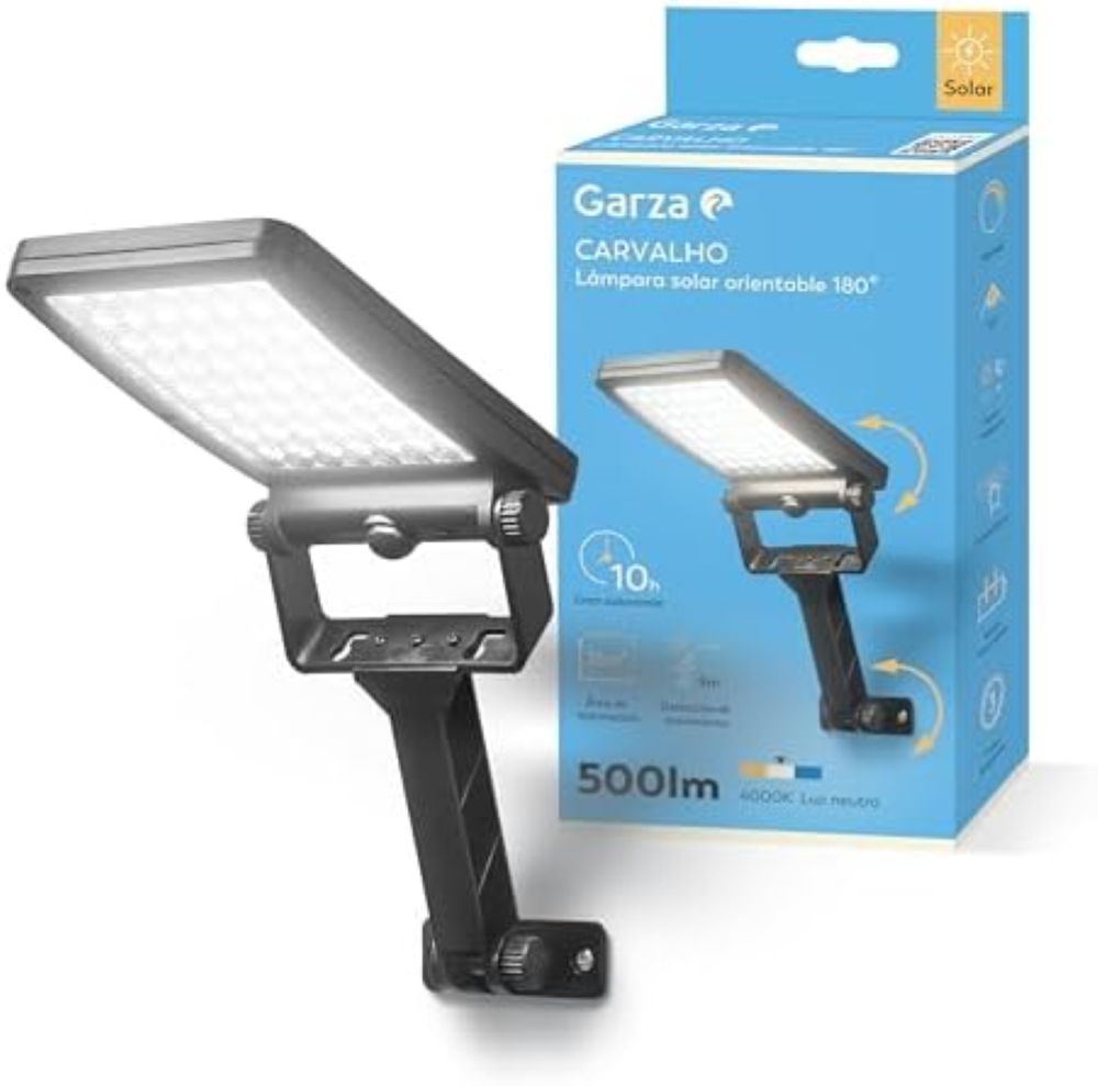 GARZA - Applique da esterno solare a LED 4000 K, copertura 25 mÂ² - Sensore di m