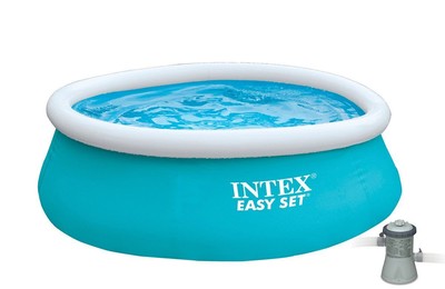 Intex 6foot x 20inch Easy Set Inflatable Swimming Pool with 330 GHP Filter Pump