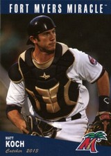 2013 Grandstand Fort Myers Miracle MATT KOCH RC TWINS RAYS LOYOLA