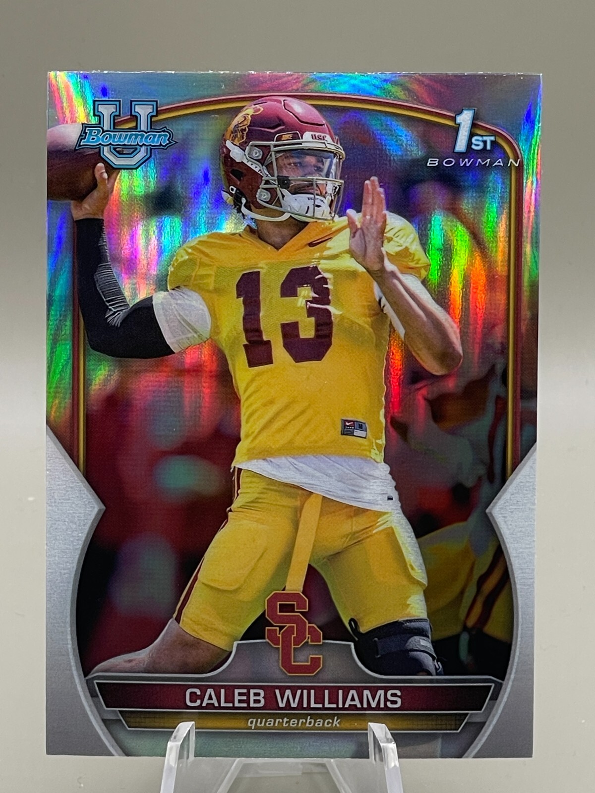 2022 Bowman Chrome University #50 - Caleb Williams (Refractor) USC Trojans