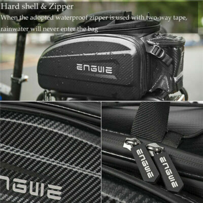 ENGWE Leather Bicycle Seat Pannier Bag Bike Rack Bag Waterproof Shoulder Bag US
