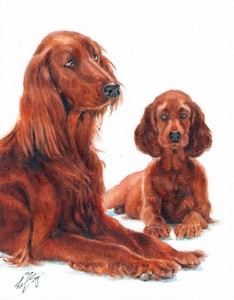Exquisite Exclusive Original Oil Art Portrait Painting Irish Setter Puppy Artist Signed Artwork Dog Absolute Mssljapan Com