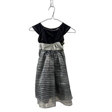 Sweet Heart Rose Black/Silver Little Girl Dress Size 5