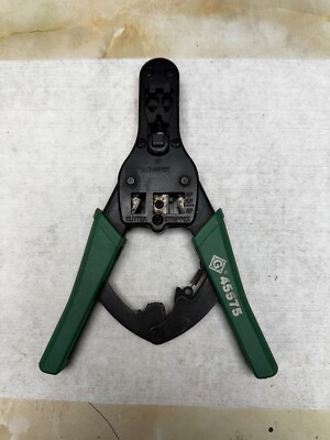 GREENLEE 45575 Telephone Ratchet Crimper   4/6/8-Position Modular Plugs   Cutter