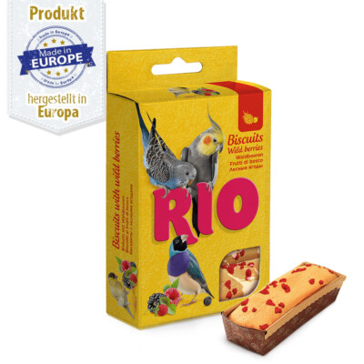 RIO Biskuits - für alle Vögel mit Waldbeeren - 35 g - Leckerei für Vögel - Snack
