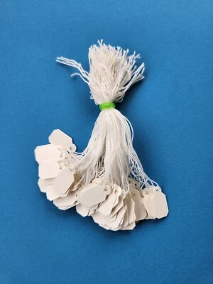 PACK1 Blank White Merchandise Retail Price Tags String Strung Jewelry Small Hang Tag