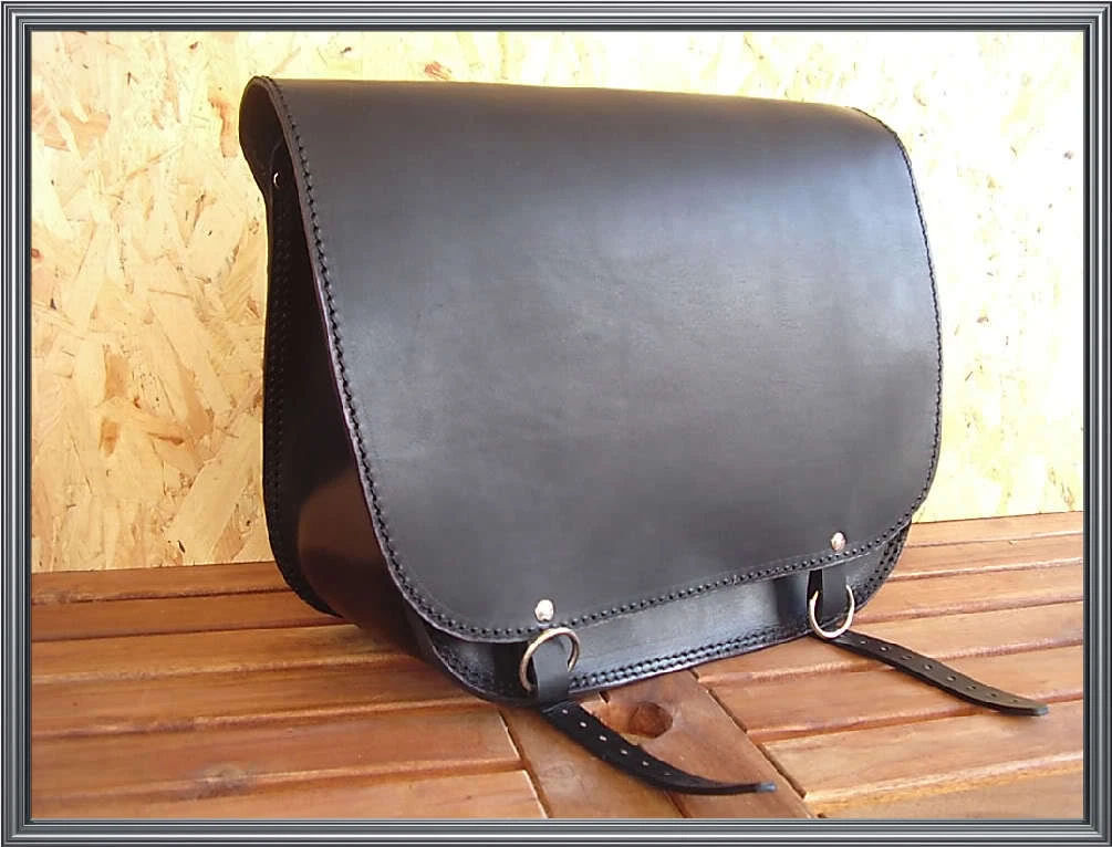 Borsa porta attrezzi in vera pelle bianca incisa adatta per moto Harley