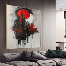 Abstract oil Painting on Canvas Art Hand Painted Thick Texture Home Decor black