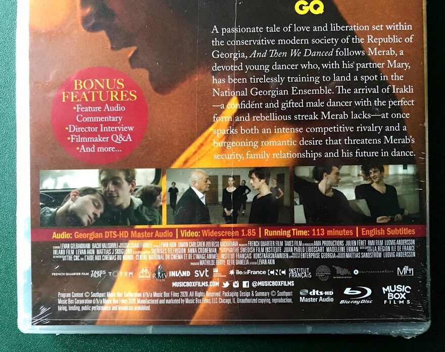 And Then We Danced (Blu-ray) 2019 Georgian drama, SEALED, FREE