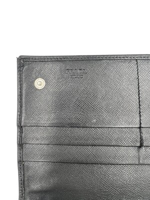 PRADA Saffino Leather Wallet XL Black | eBay display picture 1