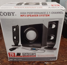 New Coby High Performance Multi Media MP3 Speaker System Black CS-MP77