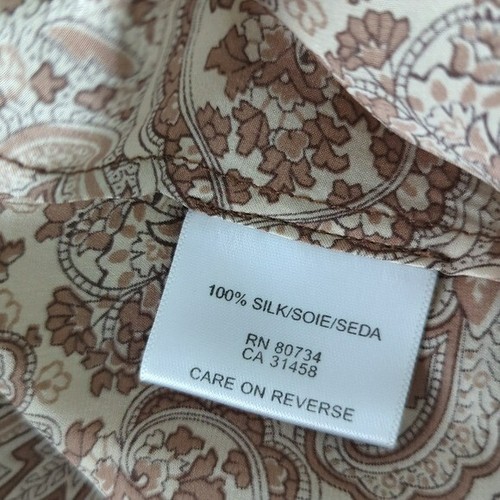 BCBGMaxazria Paisley Silk Satin Dress Tan S 90s y2k retro hippie western summer - Picture 7 of 9