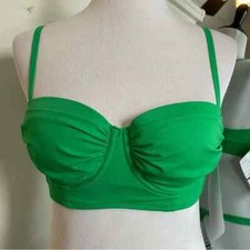 Shade  Shore Women's Light Lift Shirred Cup Bikini Top Green Size 34B