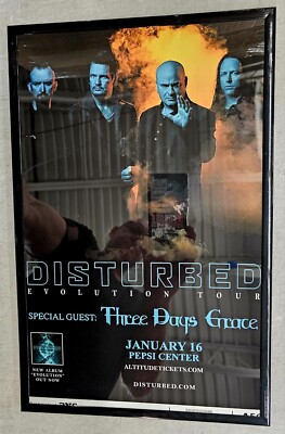 Disturbed 2019 Denver Concert Poster 11 X 17 Framed