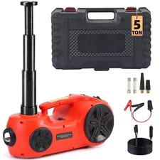 Electric Car Jack Kit 5 Ton 12V Hydraulic Floor Jack with Tire Inflator Pump