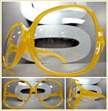 OVERSIZED VINTAGE RETRO Style Clear Lens EYE GLASSES Jumbo Orange Fashion Frame
