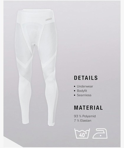JAKO Unisex Long Tight Comfort 2.0 Thermounterwäsche Lange Unterhose XS weiß E52 - Bild 4 von 5