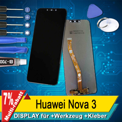 Display Für Huawei Nova 3 Komplettes Bildschirm Lcd Touch Schwarz +