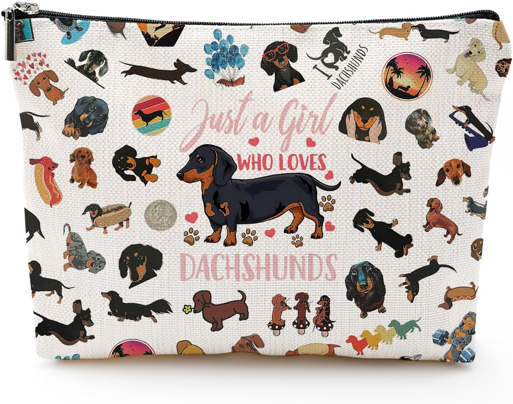 Dachshund Gifts for Women, Dachshund Gifts Makeup Bag for Dog Lovers, Weiner Dog
