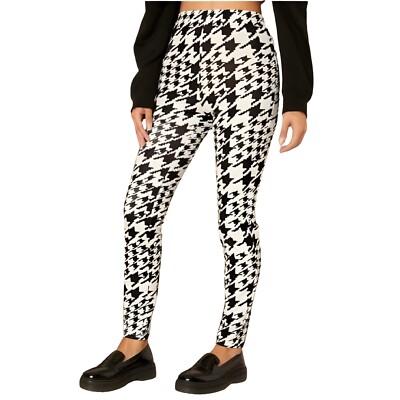 Pantalón De Talle Alto Estampado De Pata De Gallo Para Mujer Elegancia Casual