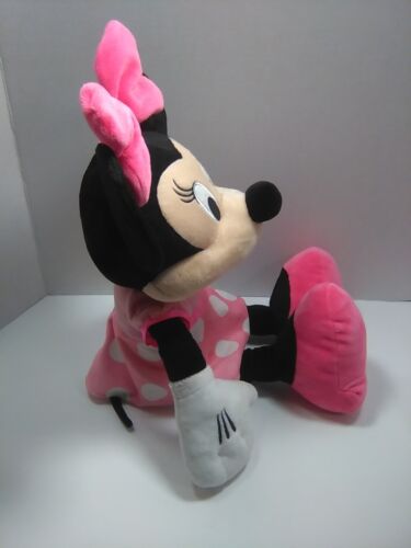 Peluche pupazzo Disney 2018 Baby Minnie Mouse rosa fiocco ciglia a pois 20" - Foto 4 di 9