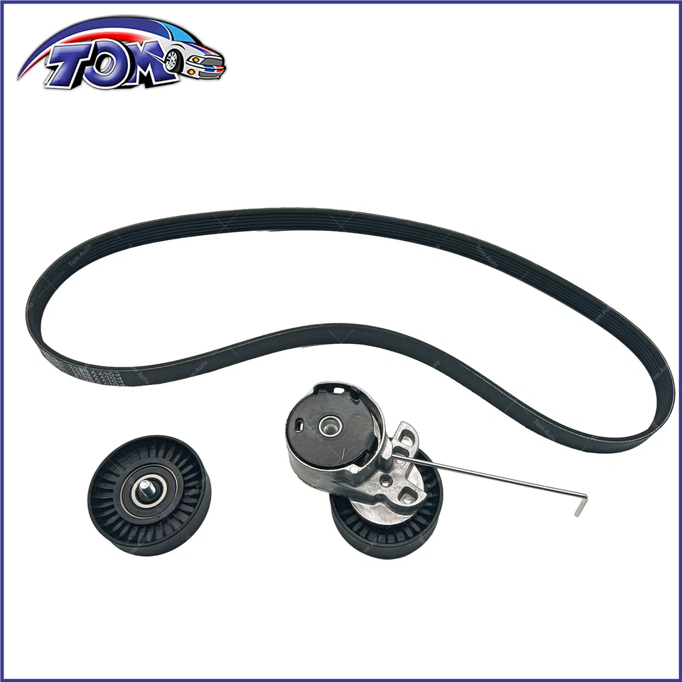 Kit de polea tensora de correa serpentina de 3 piezas para Volvo S80 XC60 XC70 2007-2015 Foto 3 de 4