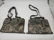 TWO 2 ACU Military 6 Magazine Bandoleer MOLLE Mag Ammunition Pouch w Strap MINT